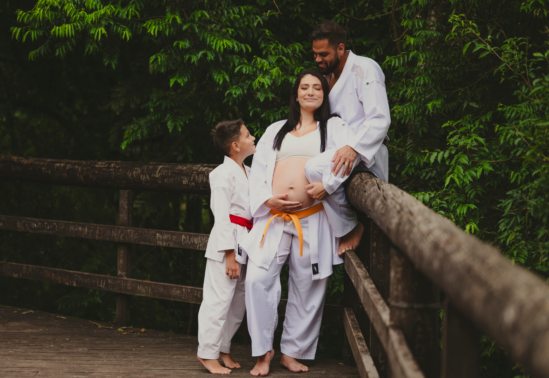 Kayanne Carvalho com sua família — Eduardo, Matheus e Yasmin